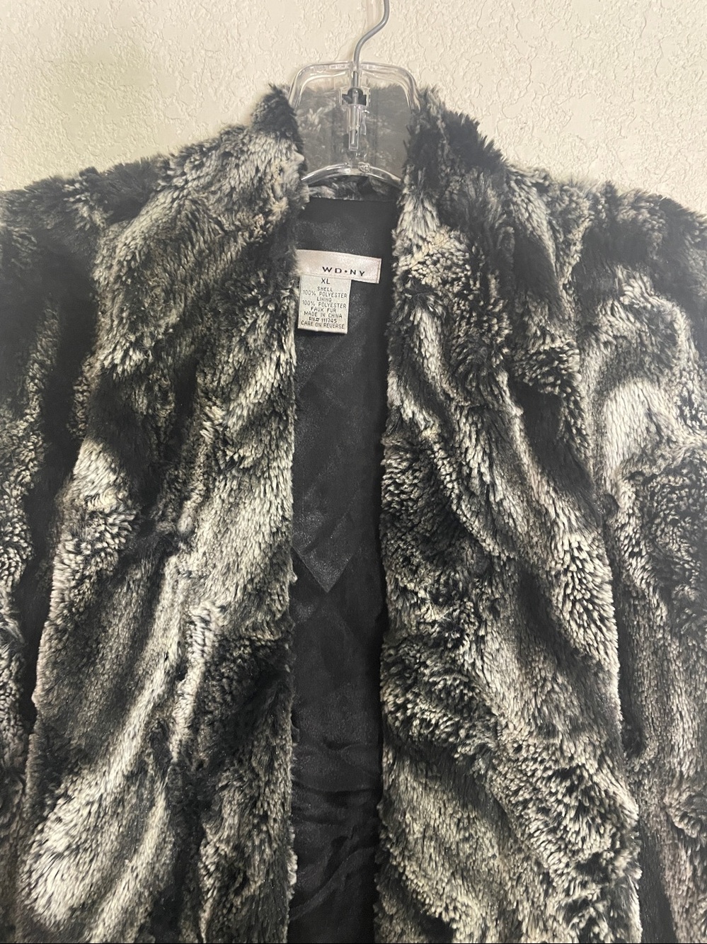 Faux Fur Sleeveless Vest - Black & Gray By WD.NY